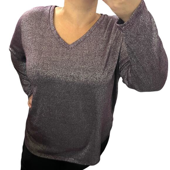 Faded Glory Size 3X (22-24W) V-Neck Long Sleeve Round Hem Pullover - Picture 2 of 13